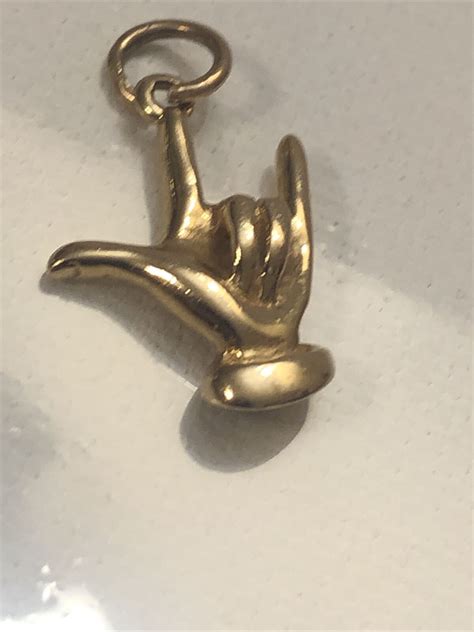 James Avery K Gold I Love You Hand Sign Language Ch Gem