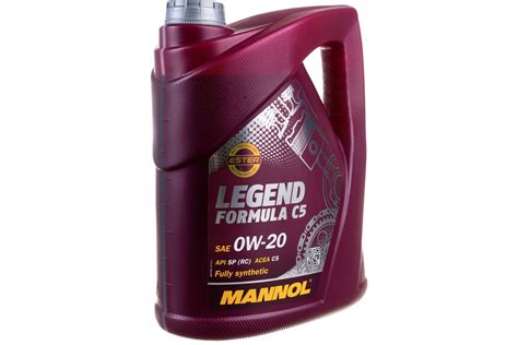 Моторное масло MANNOL LEGEND FORMULA синтетическое C5 0W20 5 л 79215