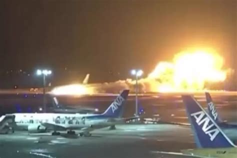 Pesawat Japan Airlines Terbakar Di Bandara Haneda Seluruh Penumpang