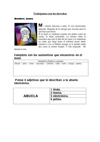 Sustantivos Y Adjetivos Juana PDF