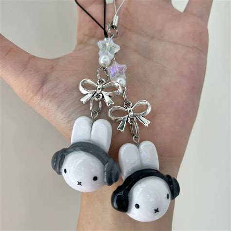 Miffy Headphone Keychain Etsy Uk в 2024 г Брелок Бисер Ремесла