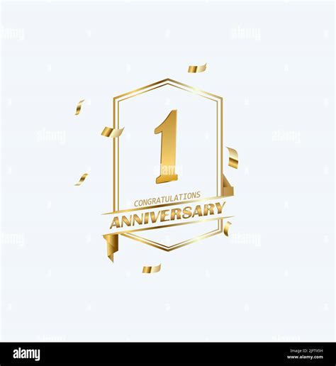 1 Year Anniversary Celebration Anniversary Logo With Ring And Elegance