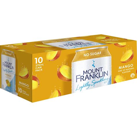 Mount Franklin Lightly Sparkling Water Mango Ml X Pack Woolworths