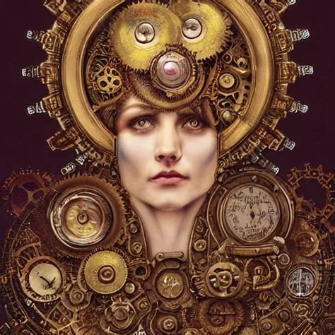 A Steampunk Beautiful Goddess She Is Curly She Is Stable Diffusion