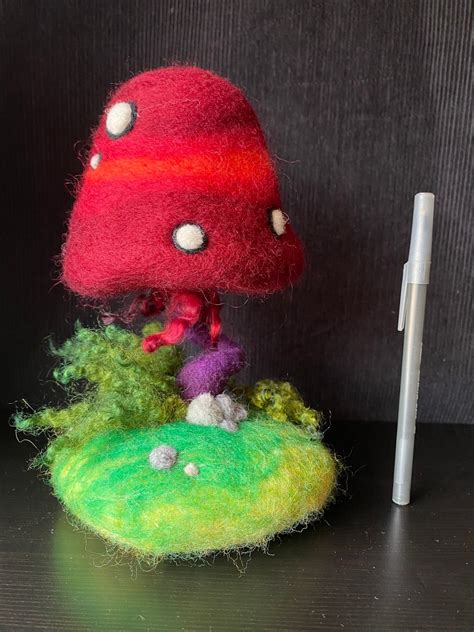 Needle Felted Mushroom Sculpture Etsy