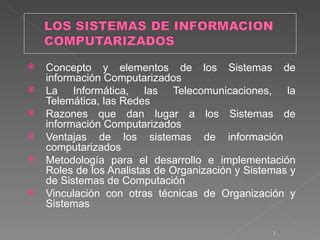 Sistemas De Informacion Computarizados Ppt