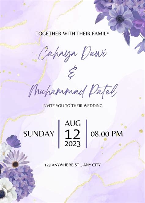 Customize 143 Purple Wedding Invitation Templates Online Canva