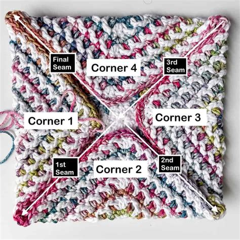 Pot Holder Crochet Double Thick Hot Pad Made From A Square
