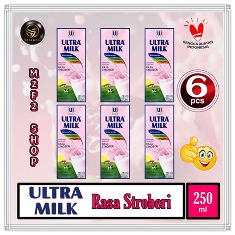 Jual Susu Ultra Milk Kotak Uht Stroberi Strawberry Ml Kemasan