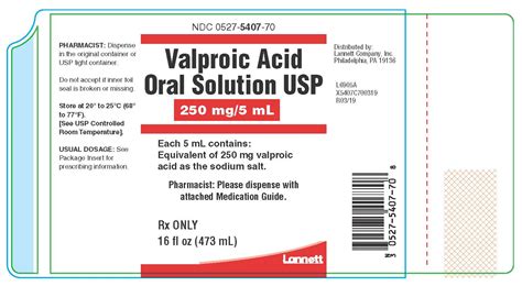 Valproic Acid Oral Solution Fda Prescribing Information Side Effects