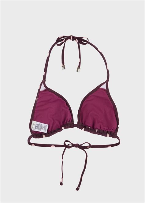 Women S Burgundy Polka Dot Triangle Bikini Top