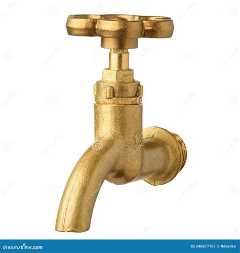 Vintage Brass Water Tap Isolated Stock Image - Image of metal, bathroom ...