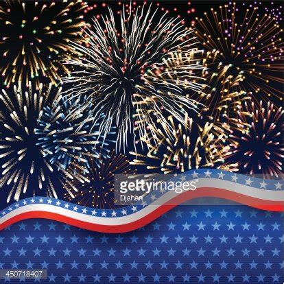 Patriotic background with fireworks Clipart Image