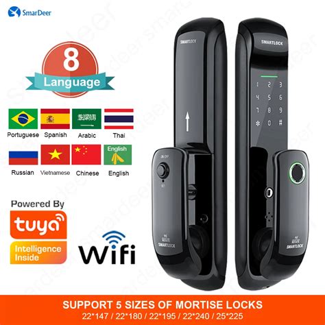 Smardeer Smart Door Lock For Tuya Lock With Wifi Biometric Fingerprint