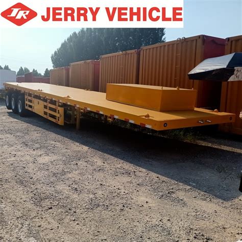 3 Axles 20FT 40FT 45FT Container Transport Triaxle Flatbed Truck Semi