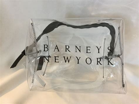 Barneys New York Clear Vinyl Pvc Makeup Bag Cosmetic Travel Plastic