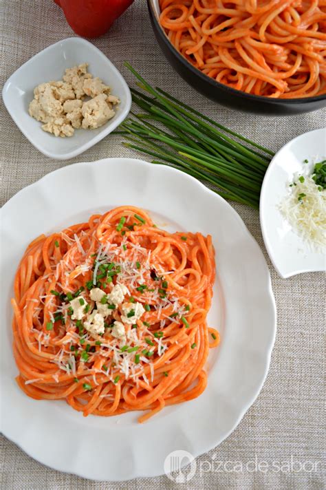 Espagueti Rojo Cremoso Pizca De Sabor