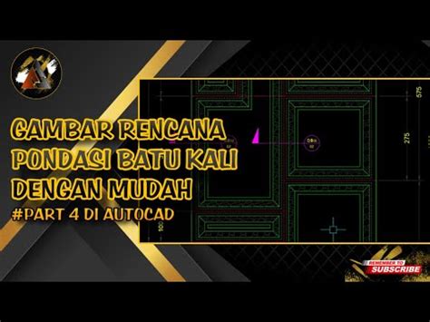 Cara Buat Rencana Pondasi Batu Kali Di Autocad Youtube