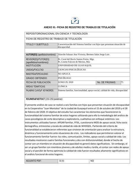 PDF ANEXO XI FICHA DE REGISTRO DE TRABAJO DE TITULACIÓN PDFSLIDE NET