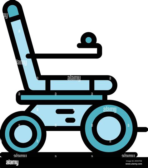 Electric Motor Wheelchair Icon Outline Vector Scooter Chair Power