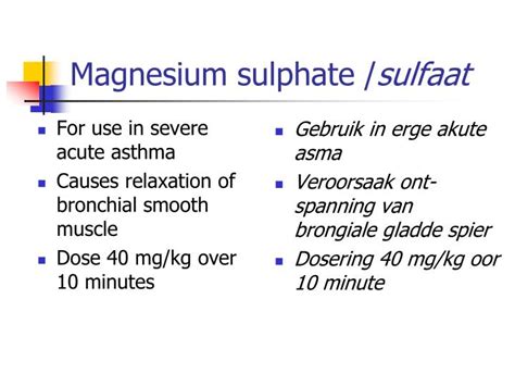 Magnesium Sulphate In Asthma Magnesium Sulphate Andremovich Energy