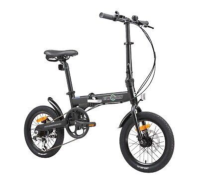 Folding Bicycle Ecosmo Wheel Black Alloy Sp Shimano Gear Dualdisc