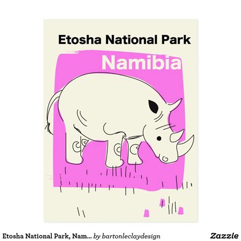 Etosha National Park Namibia Postcard Namibia Vintage Travel Posters