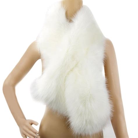 Womens Winter Fake Faux Fur Scarf Wrap Collar Shawl Shrug White C712kbqxprj Faux Fur