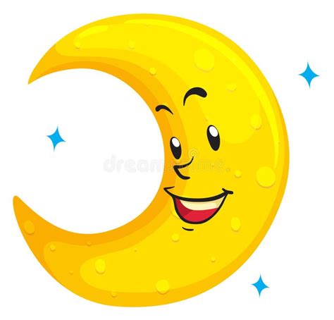 Moon With Happy Face Stock Vector Illustration Of Background 63434180