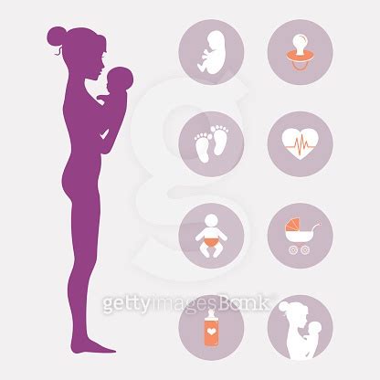 Mother and child Birth infographics presentation template and 이미지