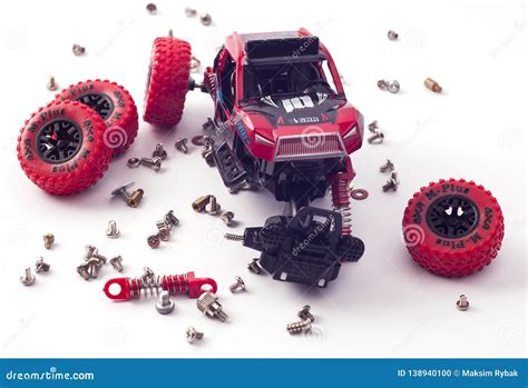 Disassembled Car And Scattered Parts. Broken Toy Editorial Image ...