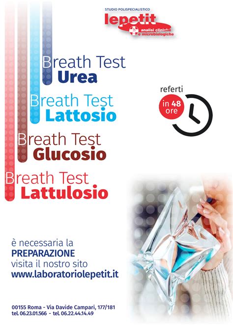 Breath Test Ureabreat Test Lattosio Lattulosio Glucosio Laboratorio