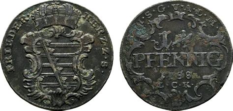 Sachsen Gotha Altenburg Cu Pfennig Lck Gotha Friedrich Iii