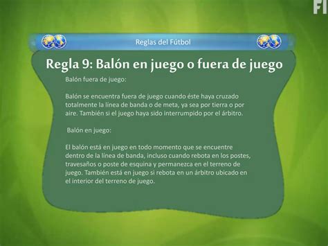 Fútbol Y Sus Variaciones Reglamento Fifa Regla 8 9 11 Y 12 Ppt