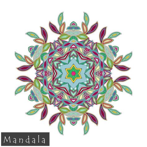 Icono De La Mandala De La Flor Del Vector Aislado En Blanco Ilustración