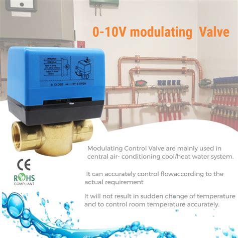 3 Way 0 10V Modulating Motorized Valve