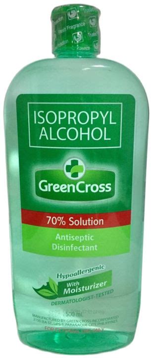 Green Cross Isopropyl Alcohol Solution Hypoallergenic With