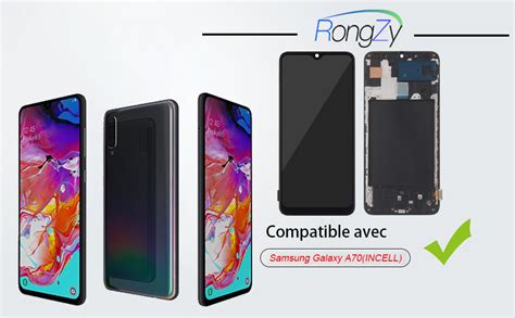 RongZy Écran Tactile LCD Compatible avec Samsung Galaxy A70 A705 A705F