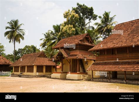 Wooden Buildings Typical Of Kerala Architecture In The Subrahmanya