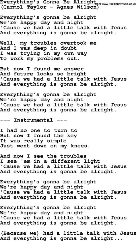 Everything's Gonna Be Alright by George Jones - Counrty song lyrics