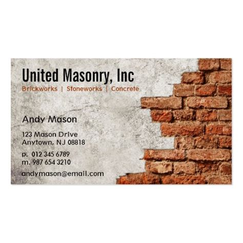 600 Masonry Business Cards And Masonry Business Card Templates Zazzle