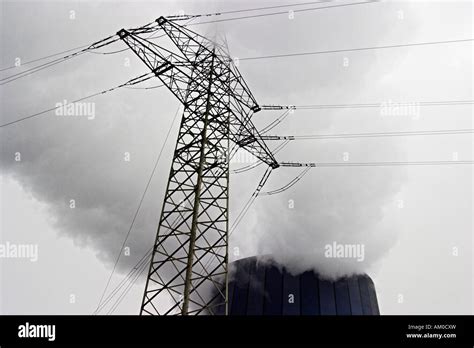 Power plant and industrial landscape spring rainy weather in Duisburg Germany Stock Photo - Alamy