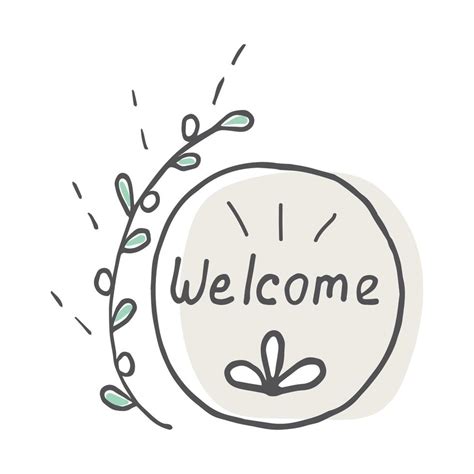 Welcome In Doodle Style 9828202 Vector Art At Vecteezy