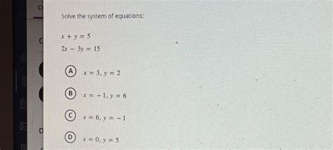 Solved Solve The System Of Equations Xy52x−3y15 A