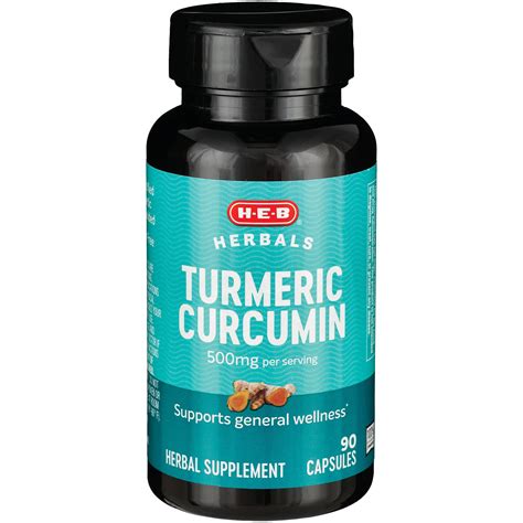 H E B Herbals Turmeric Curcumin Capsules 500 Mg Shop Herbs And Homeopathy At H E B