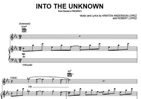 Idina Menzel-Into The Unknown Free Sheet Music PDF for Piano | The Piano Notes