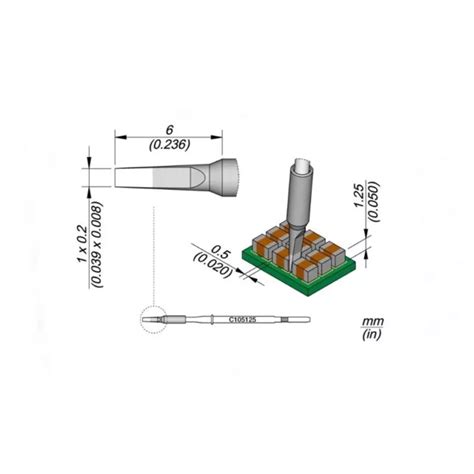 POINTE FER À Souder JBC C105125 En Tête Ciseau 1x0 2mm EUR 69 62