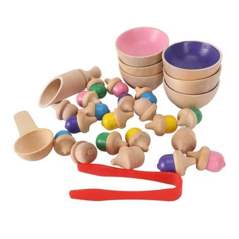 VBESTLIFE Jouets De Tri Des Couleurs Jeu De Tri En Bois Pour Enfants