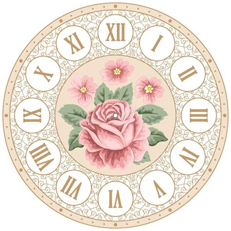 Reloj Con Las Rosas Rojas Ilustración Del Vector Ilustración De Reloj