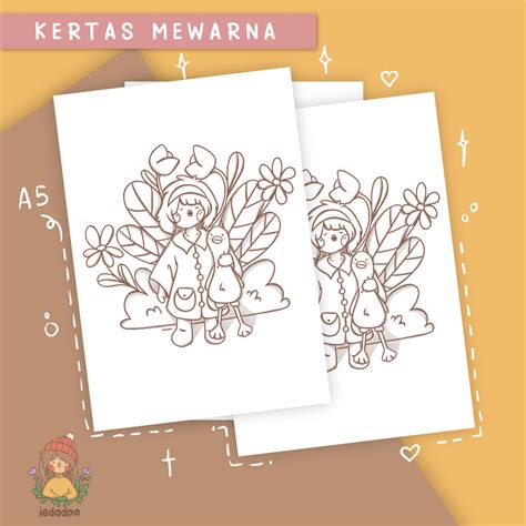 Kertas Mewarna Comel Cute Colouring Pages Set D 8 Pages 120gsm